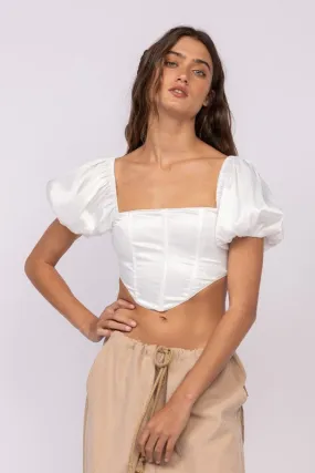 Satin Corset Shape Crop Top