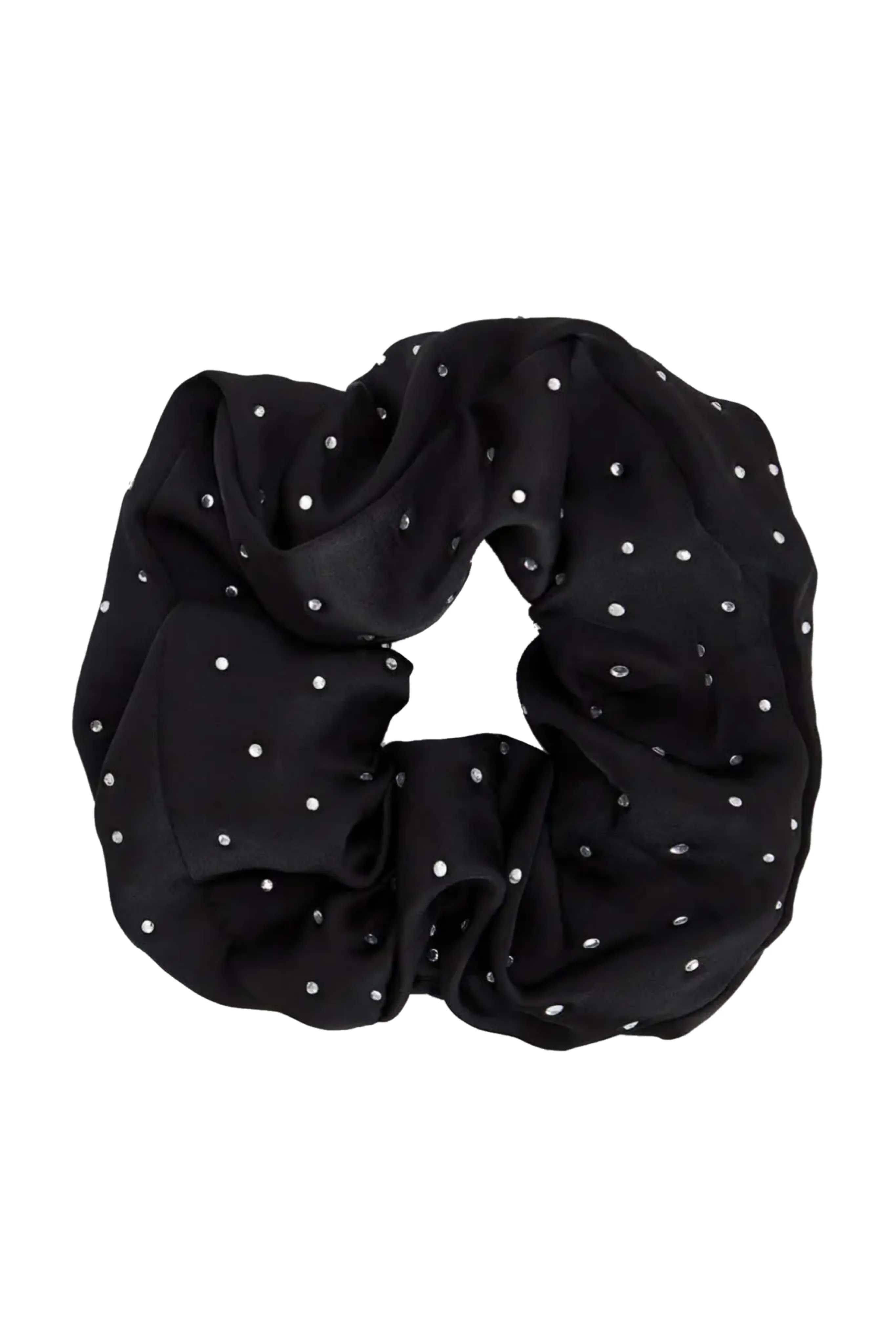 Satin rhinestone scrunchie