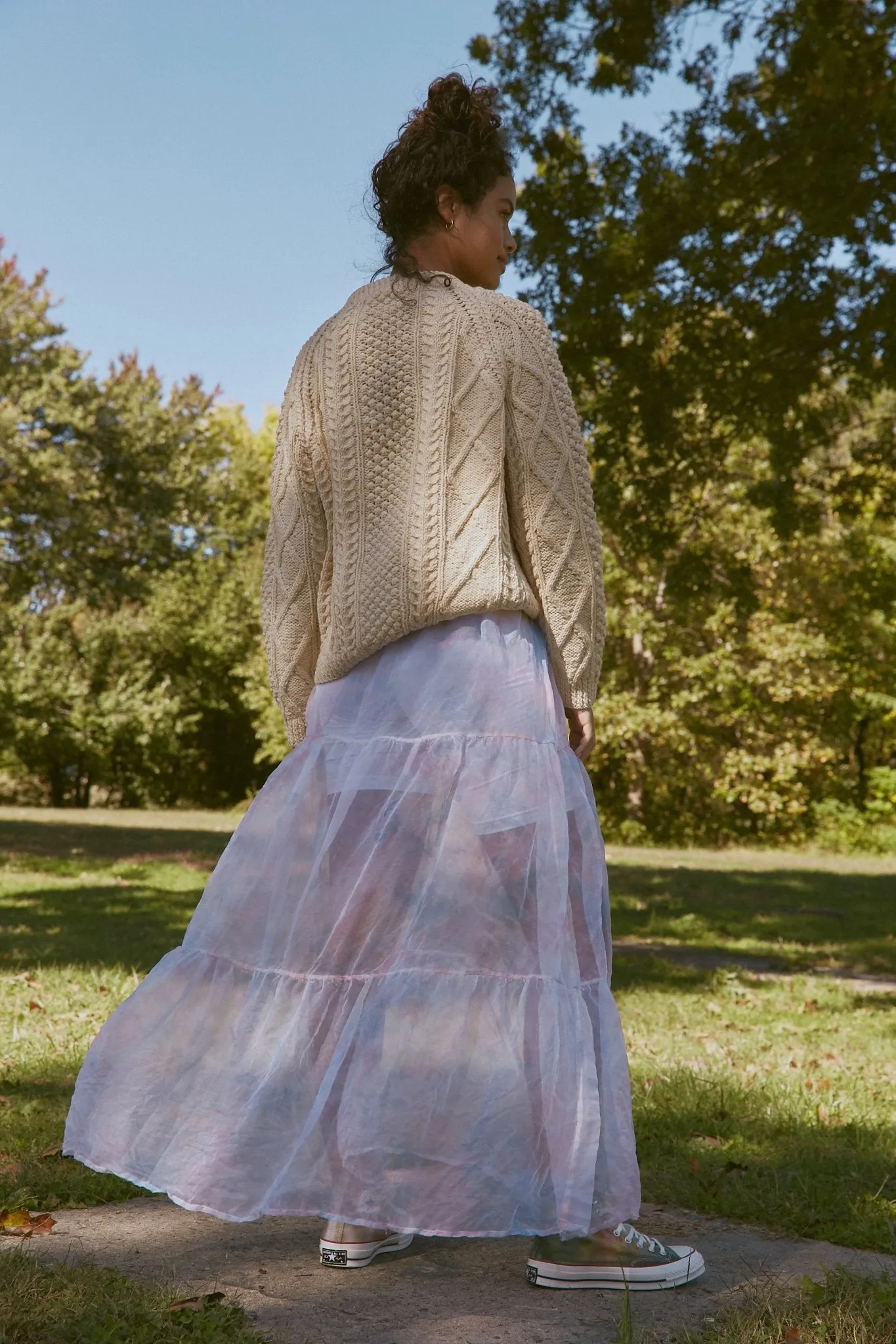 Sheer Silk Organza Skirt