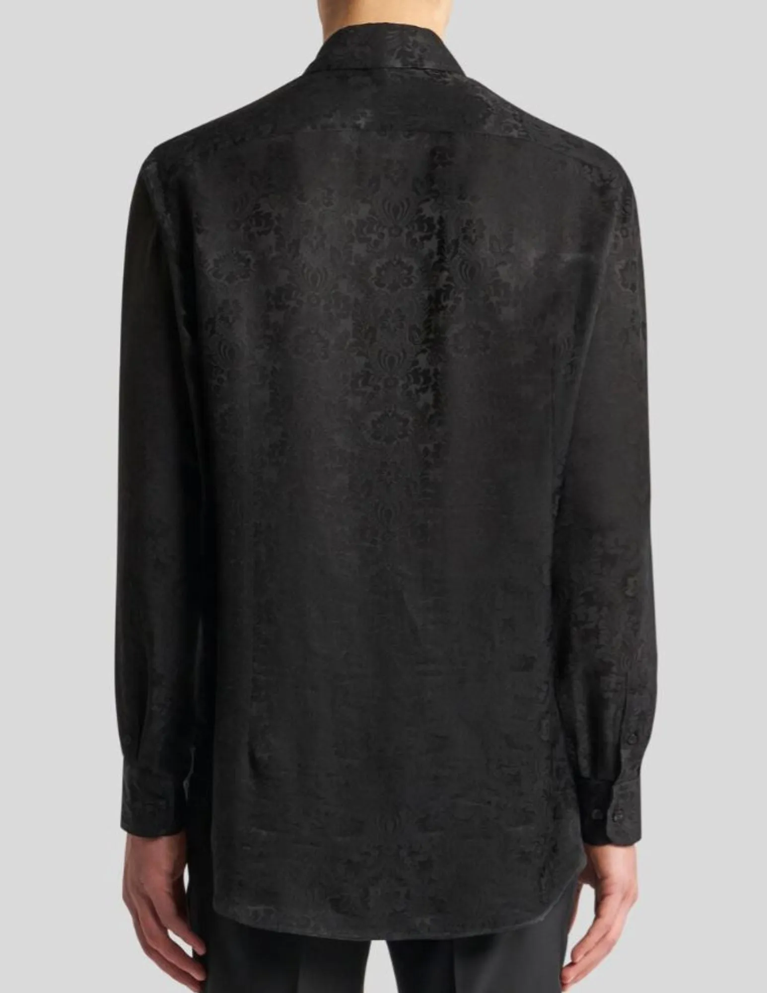 Silk Jacquard Shirt | Black