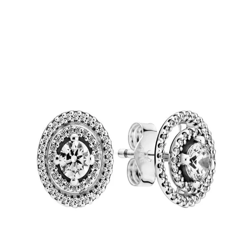 Silver Double Hoop Earrings For Women