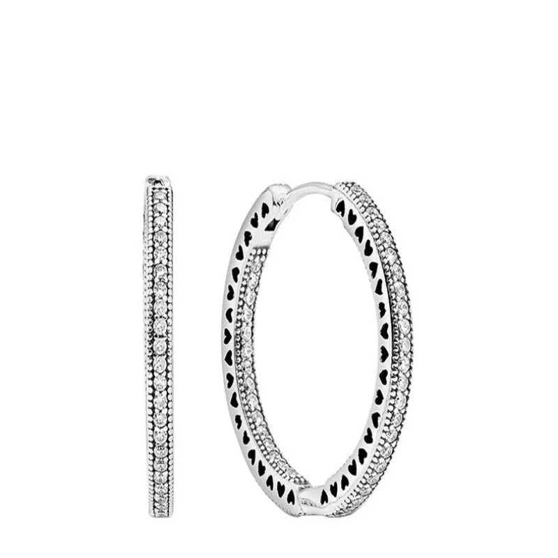 Silver Double Hoop Earrings For Women