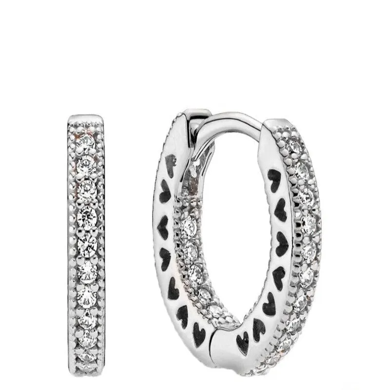 Silver Double Hoop Earrings For Women