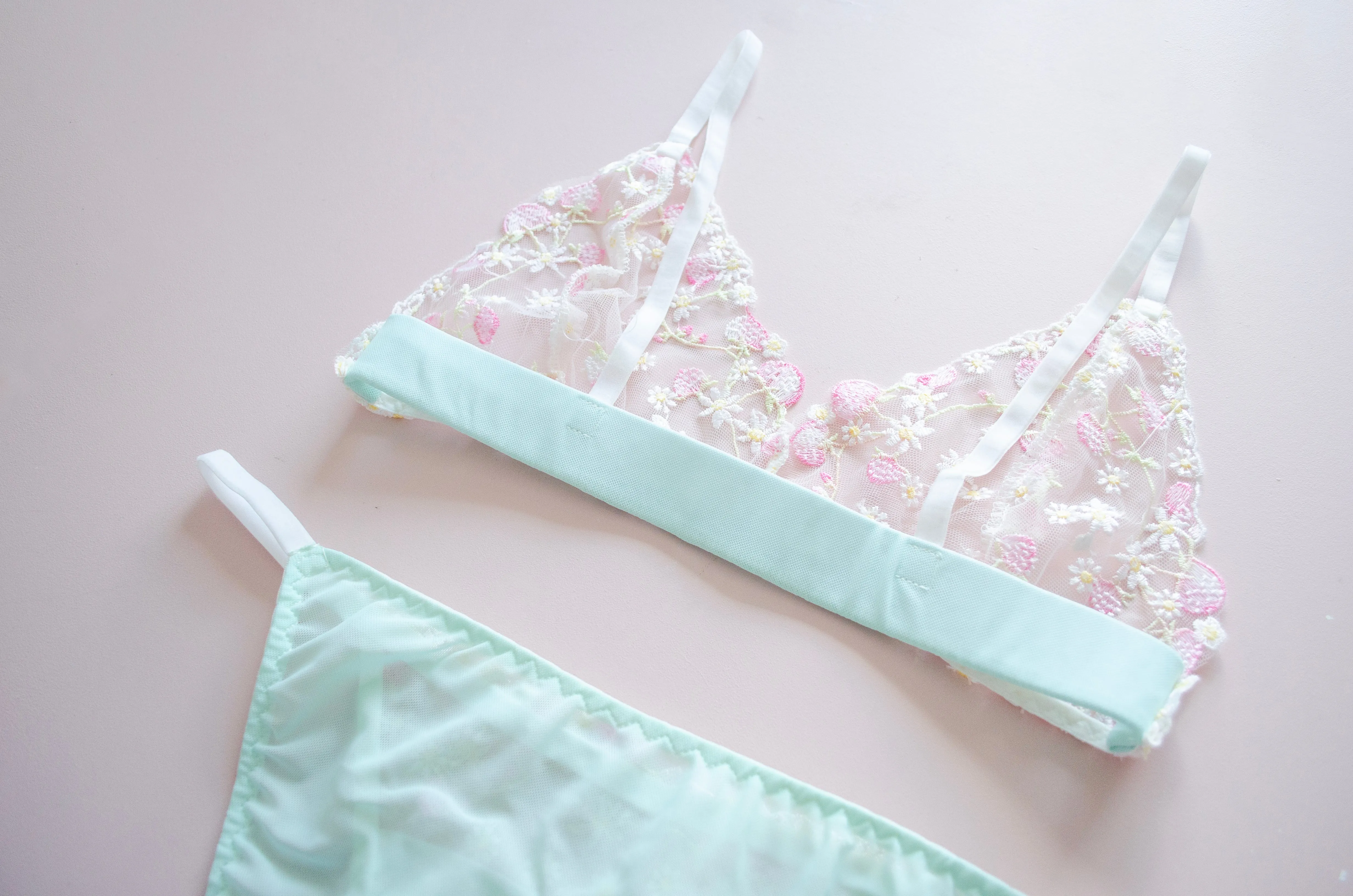 Straberry Mint Lace Bra