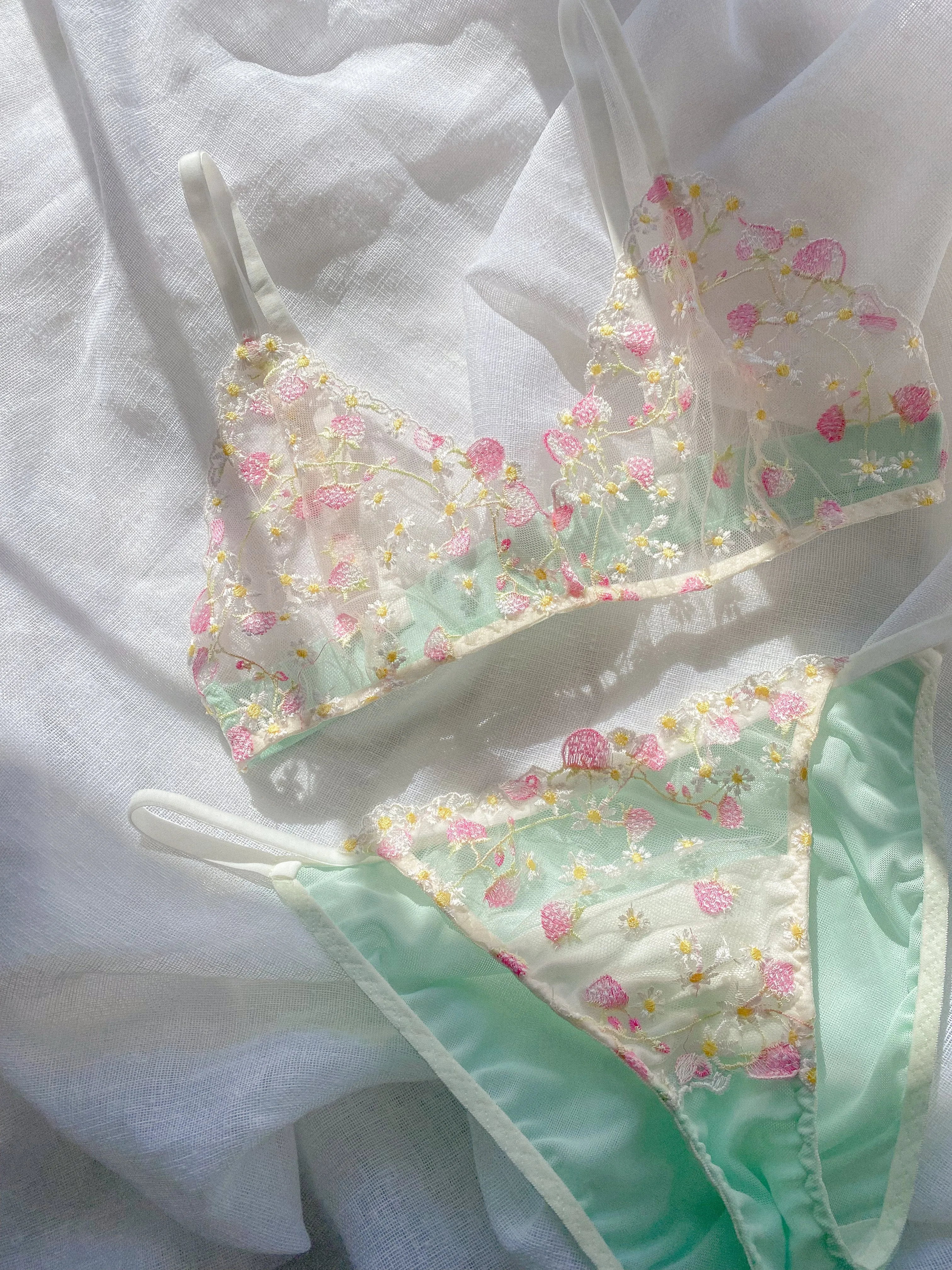 Straberry Mint Lace Bra