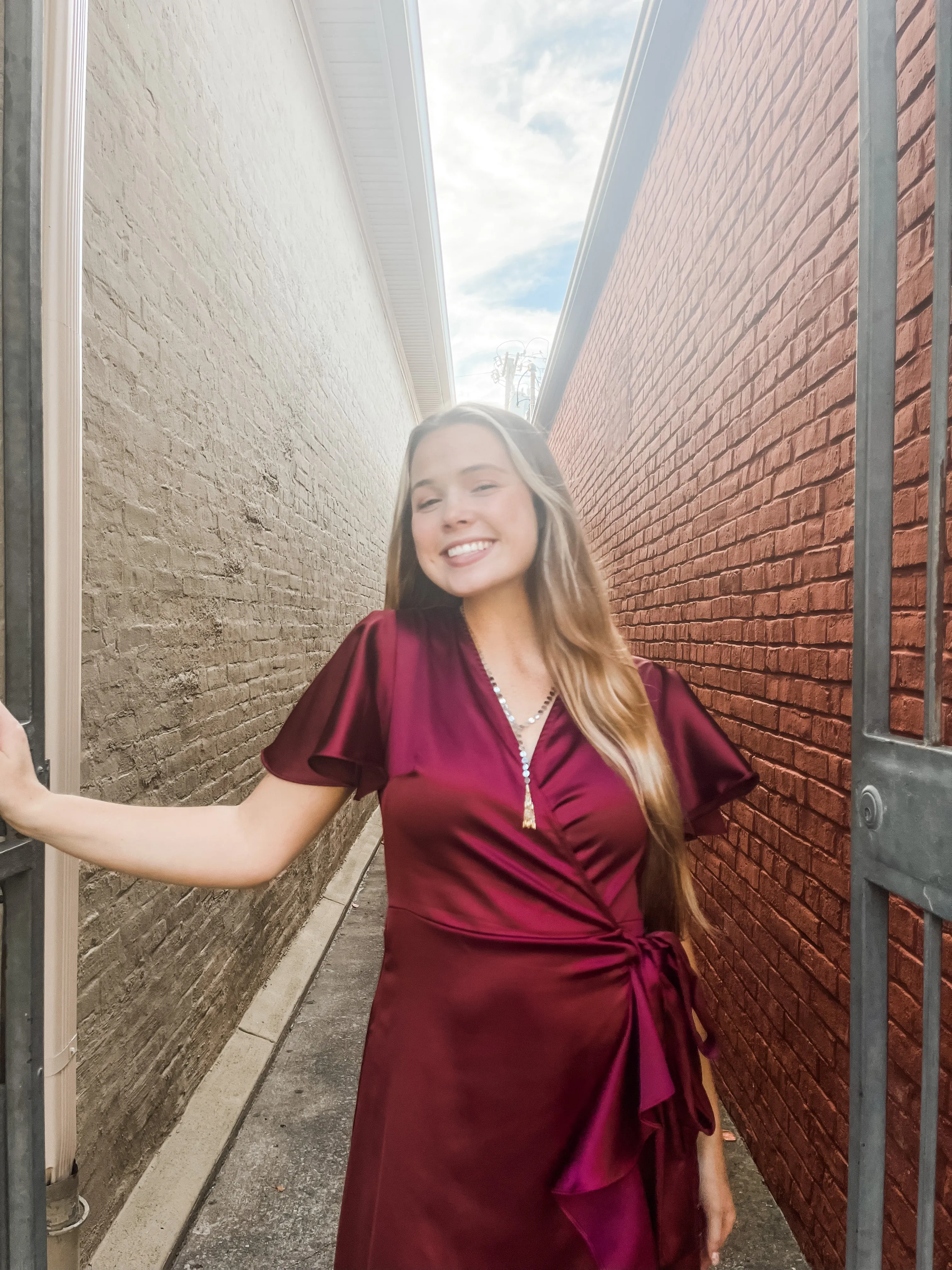 Stunning in Satin Wrap Dress