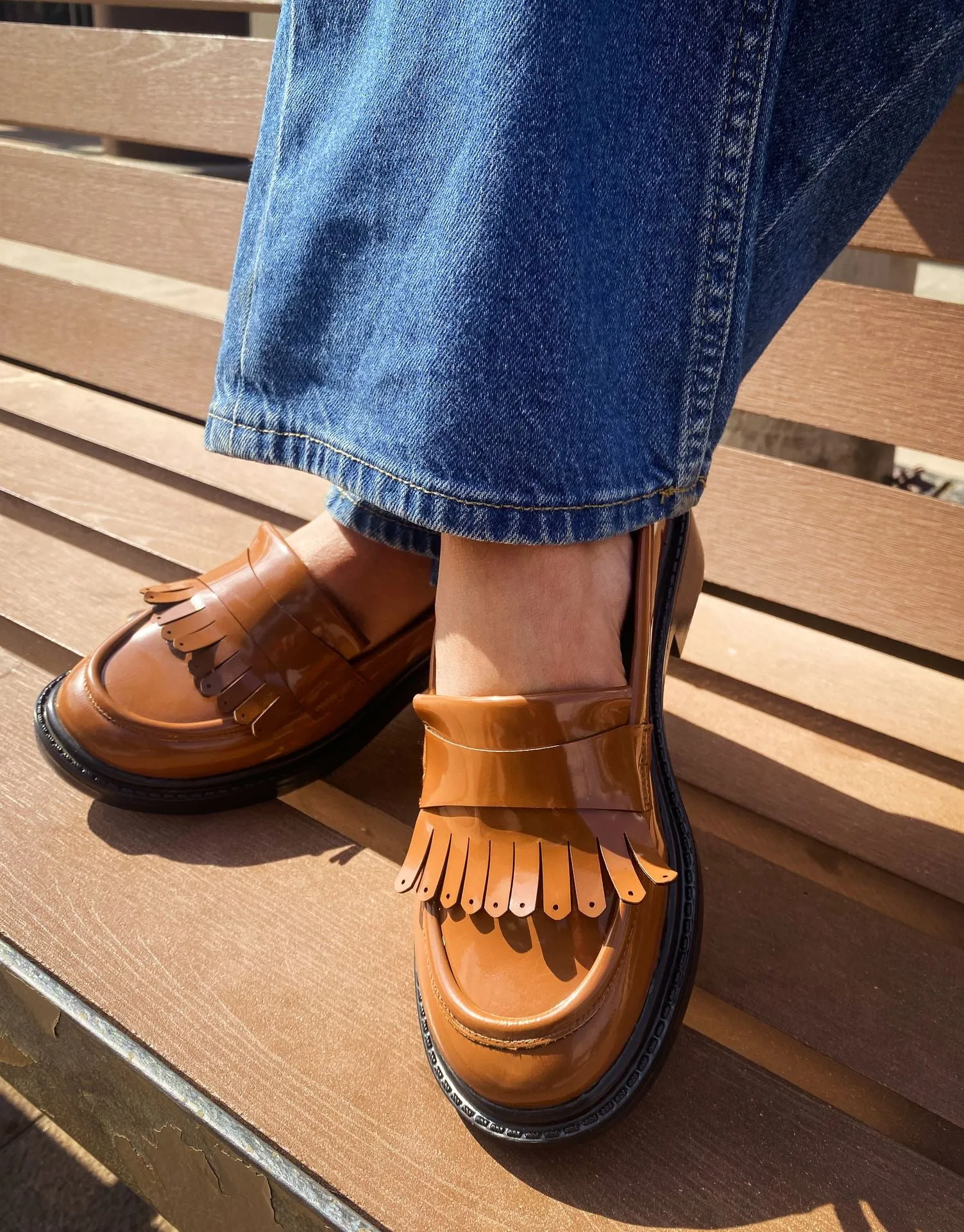 Tasseled Leather Loafers Havane