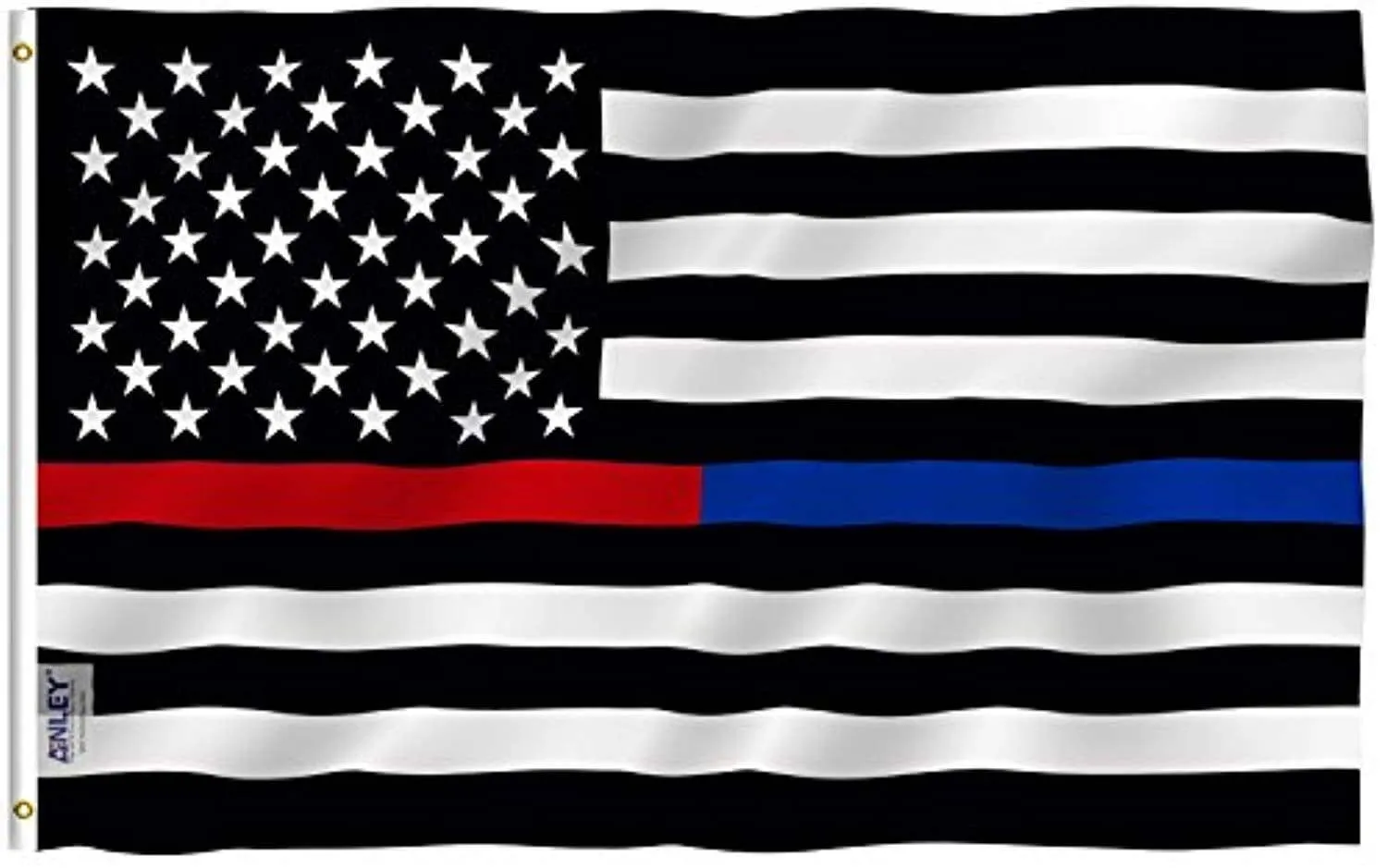 Thin Blue Line and Red Line USA Polyester Flag