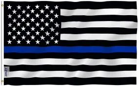 Thin Blue Line USA Flag Law Enforcement Polyester Flag