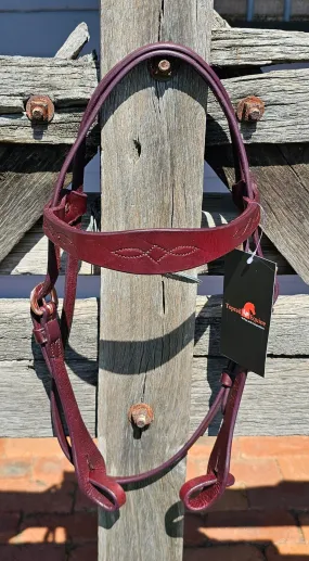 Toprail Equine Bridle Latigo leather with Rolled Leather Quick Change