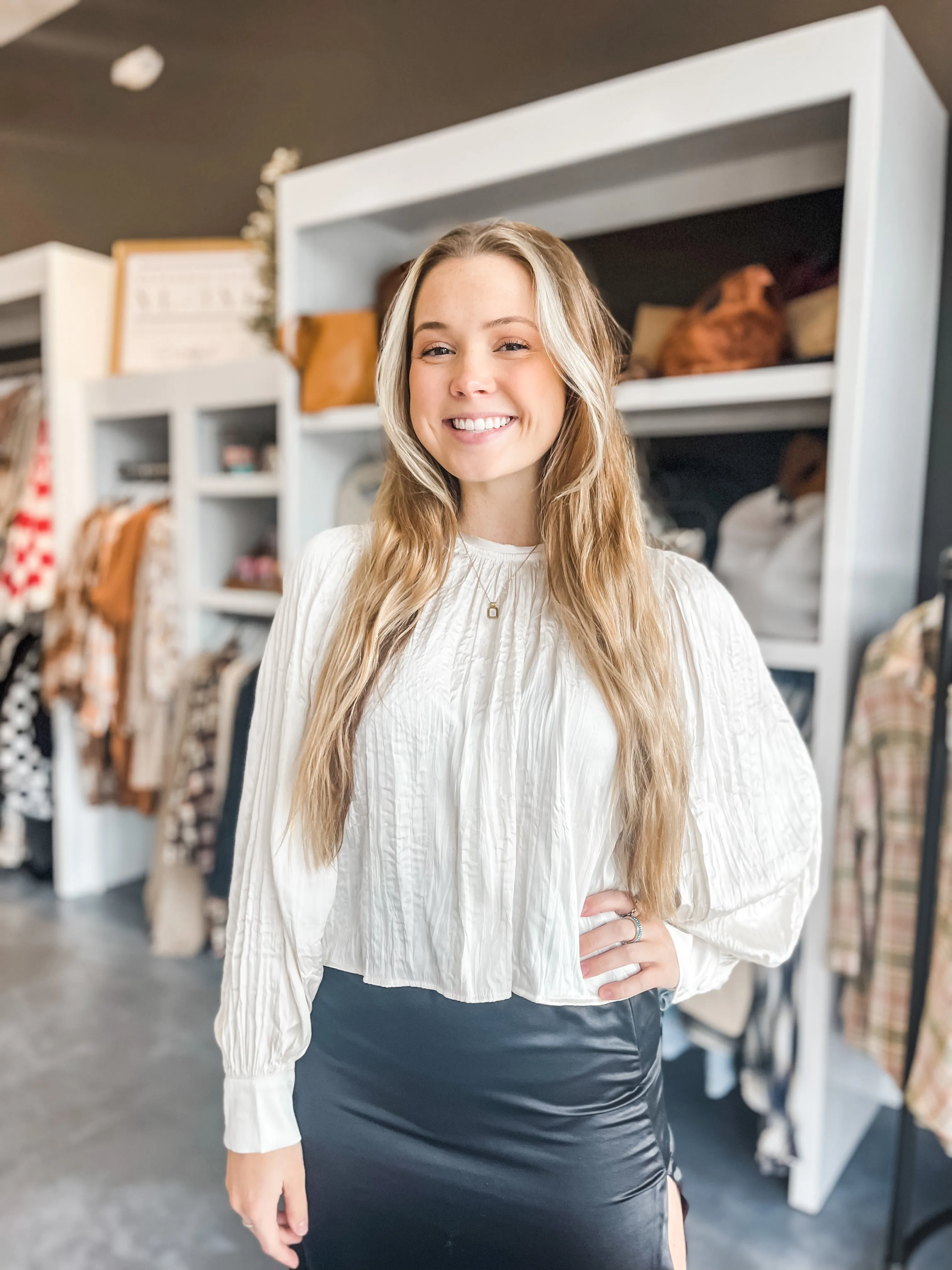 Turtle Dove Satin Blouse