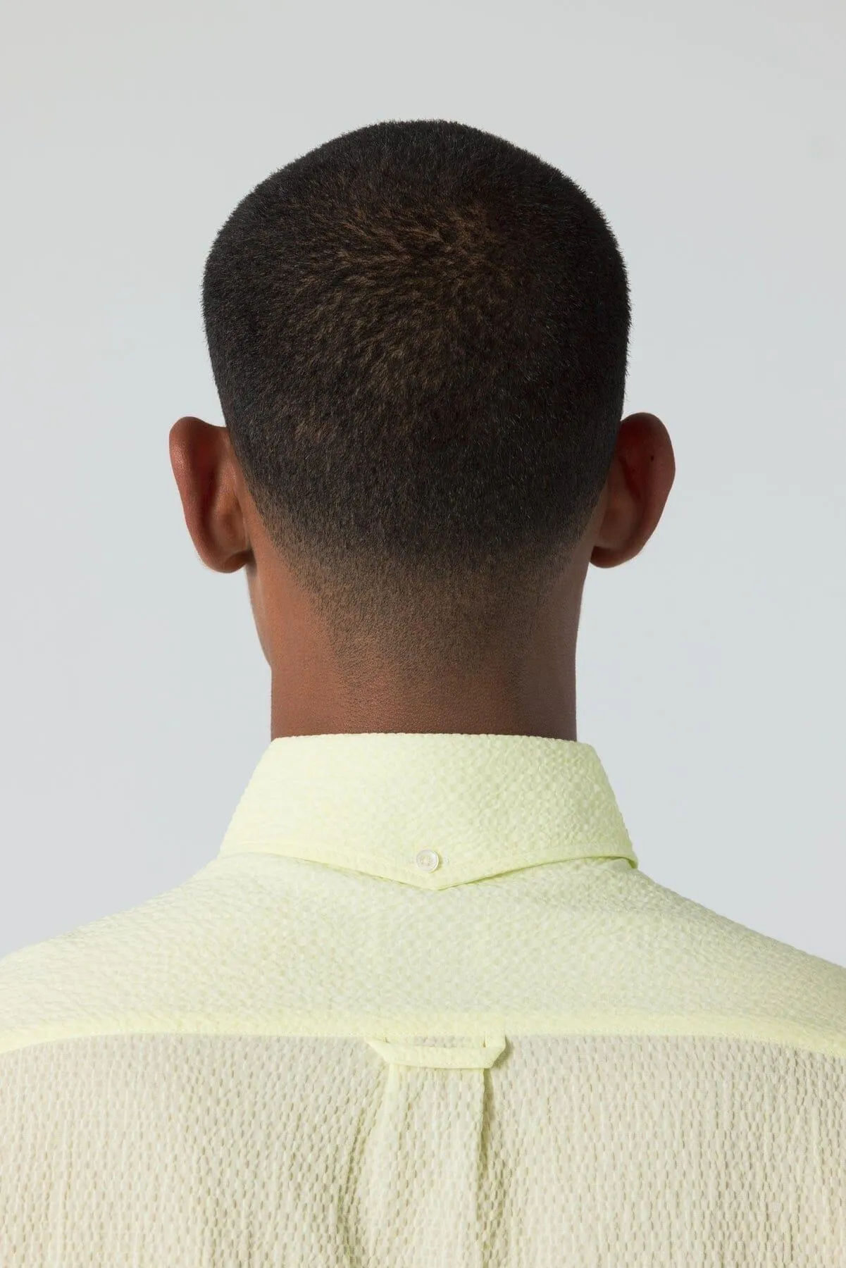 Unfeigned - Short Sleeve Baggy Shirt Seersucker - Lemon