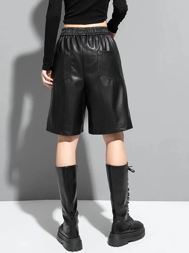 Vegan Leather Gothic Shorts