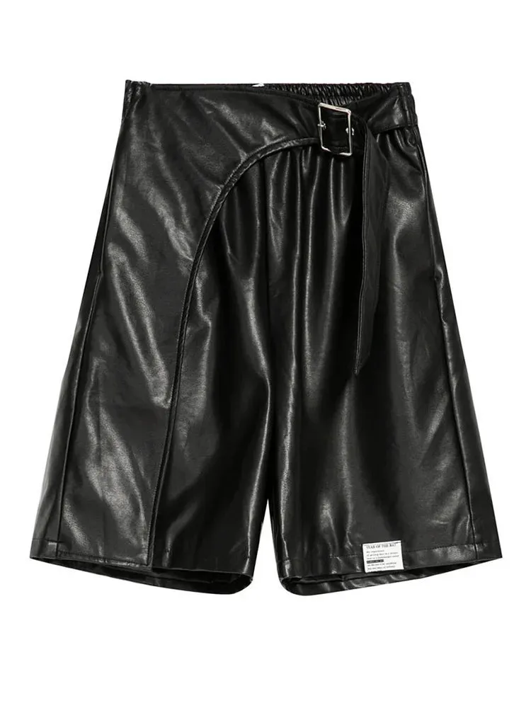 Vegan Leather Gothic Shorts