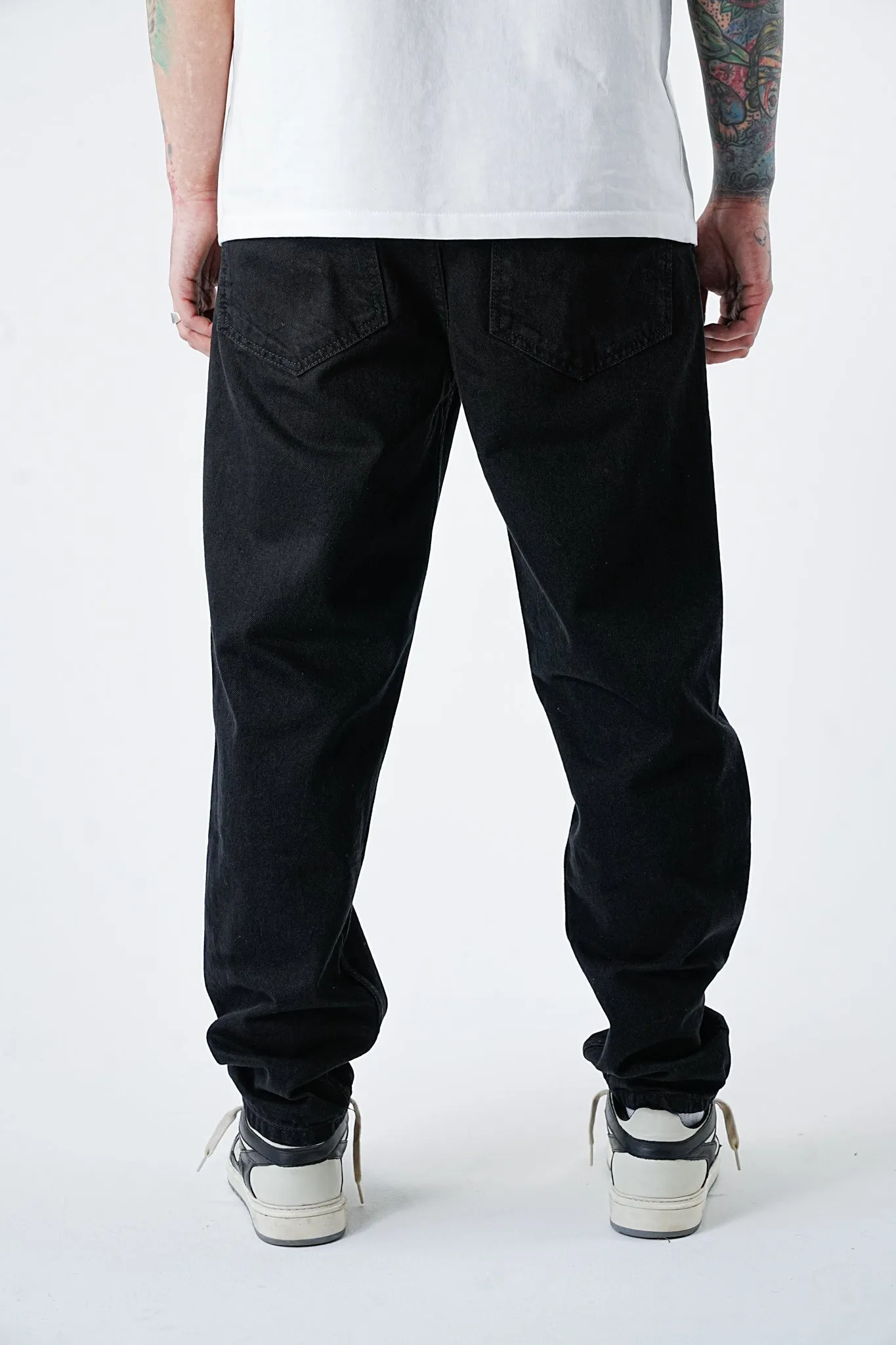 Wide Fit Baggy Black Denim