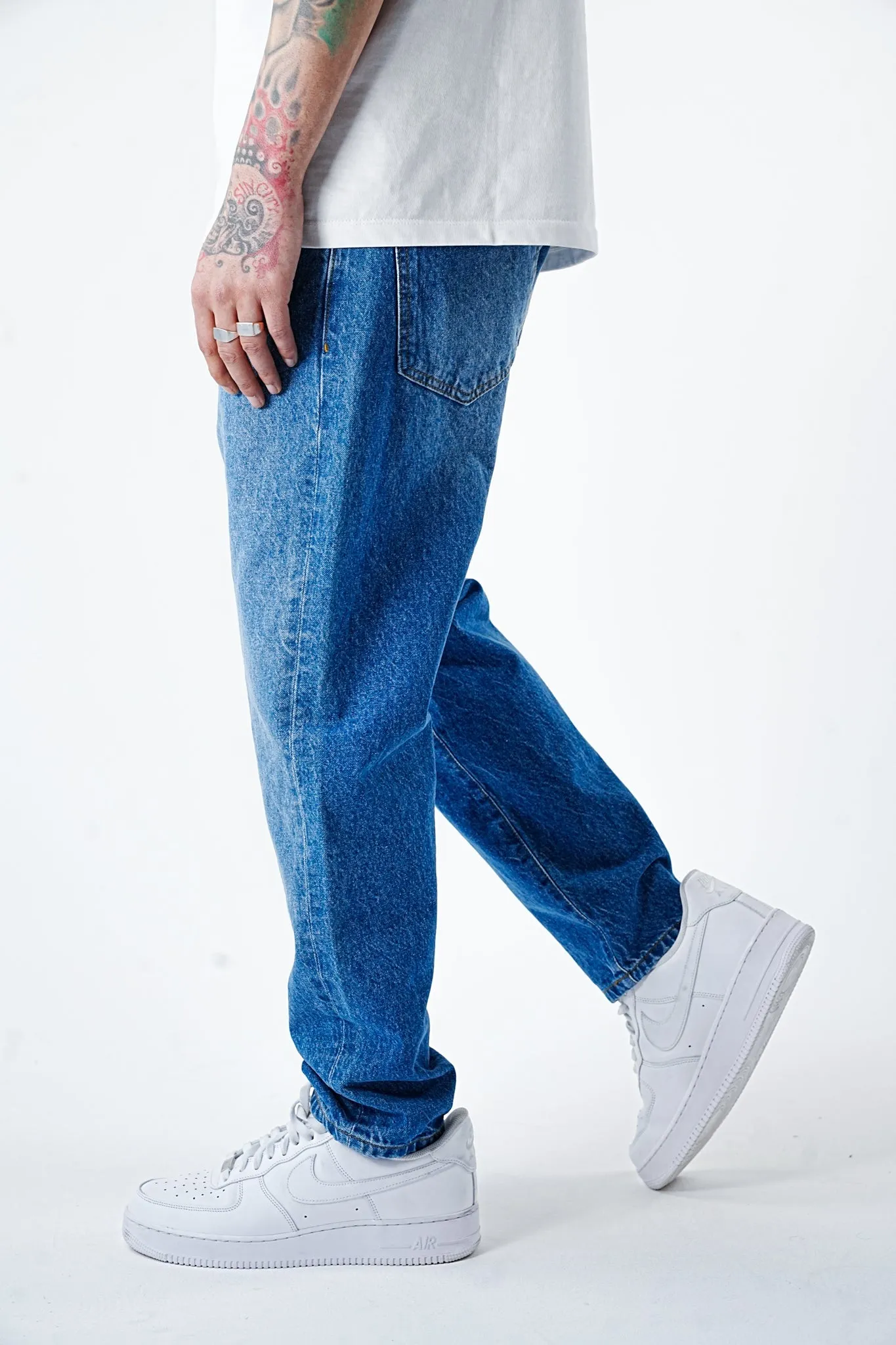 Wide Fit Baggy Blue Denim