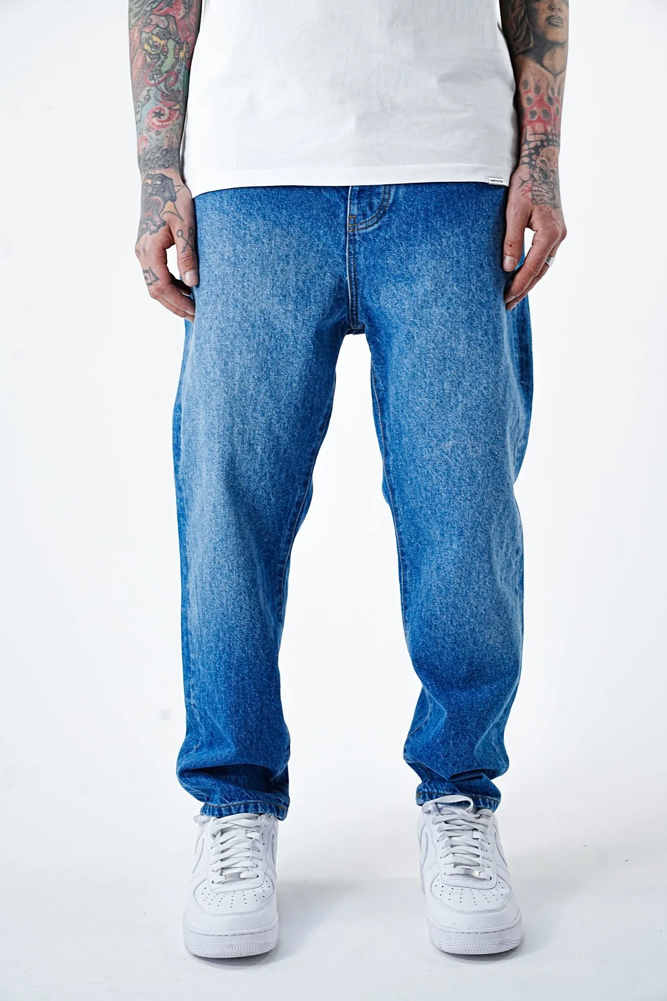 Wide Fit Baggy Blue Denim