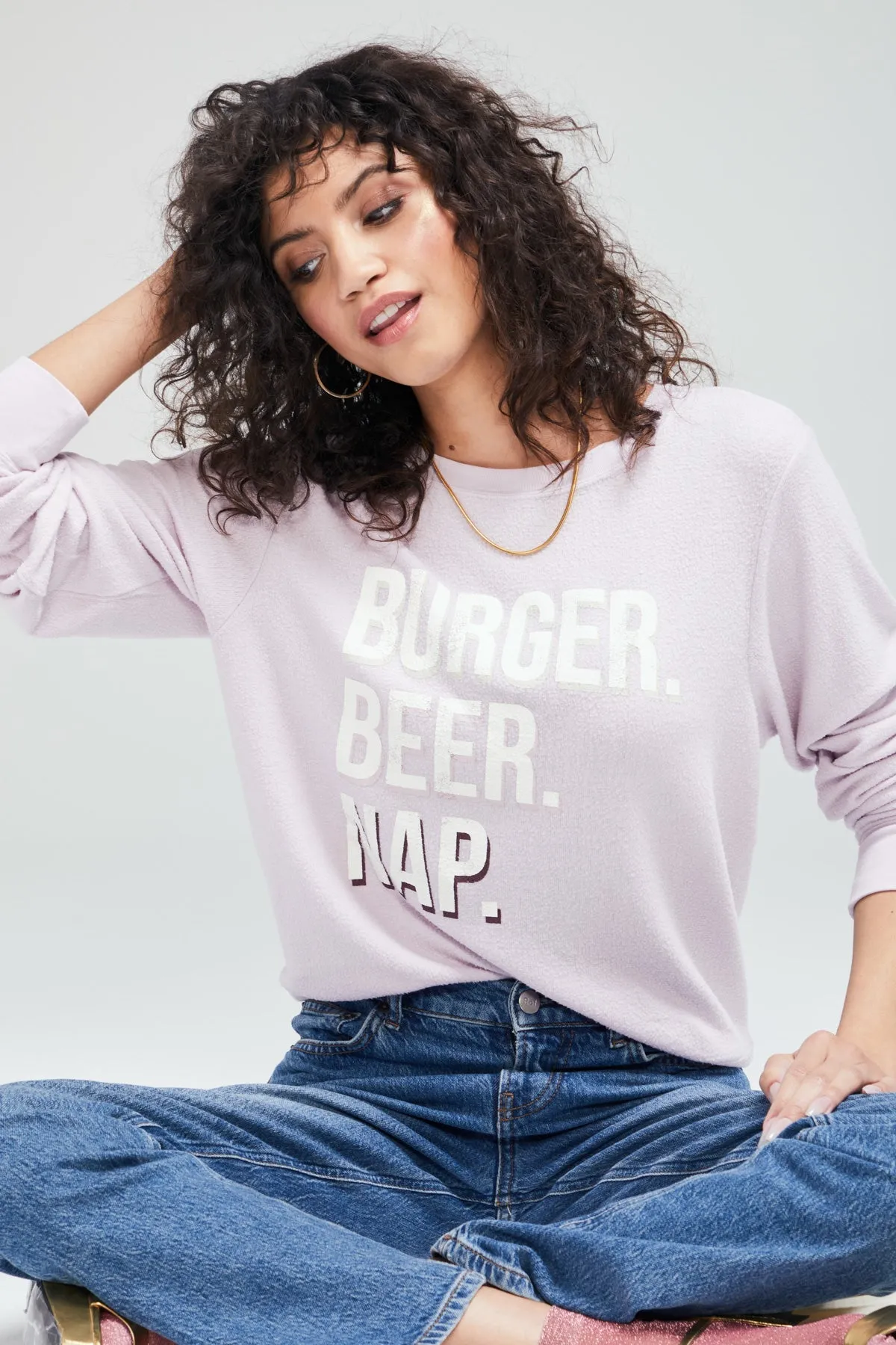 Wildfox Burger Beer Nap Baggy Beach Jumper