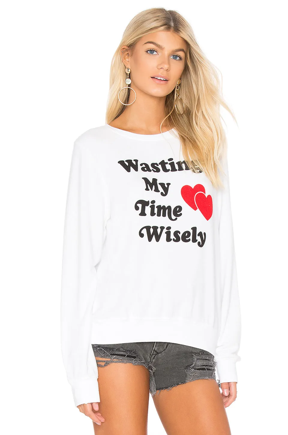 Wildfox Wasting Time Wisely Baggy Beach Jumper Sweater