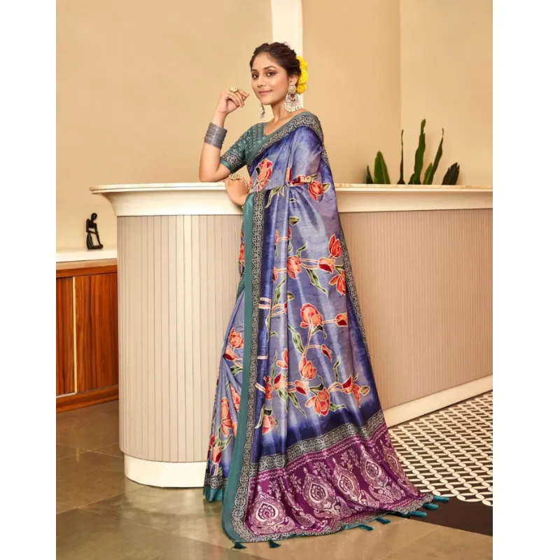 Women Dola Silk Floral Sarees