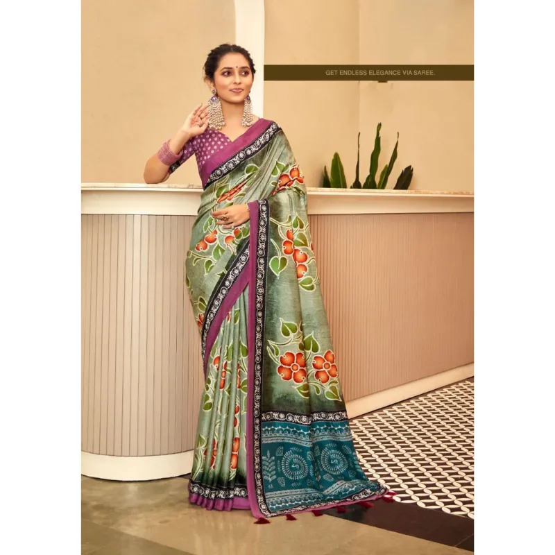 Women Dola Silk Floral Sarees