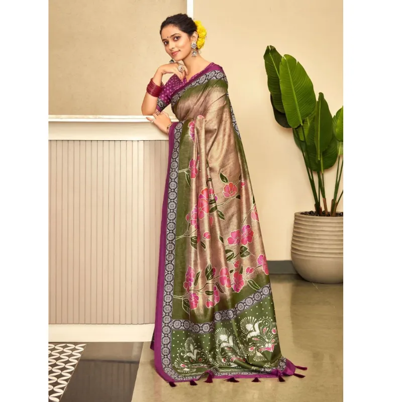 Women Dola Silk Floral Sarees