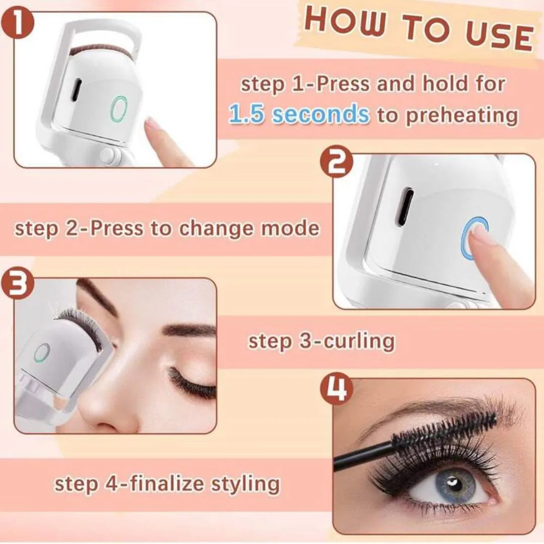 Women Heated Electric Eyelash Curler