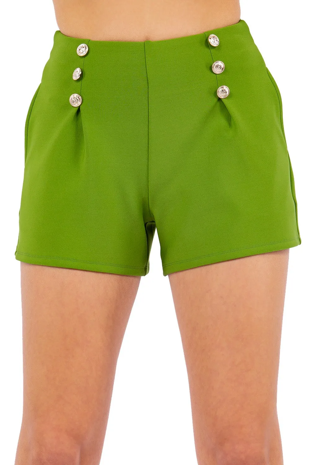 Women Stretch Scuba Cinched Sailor Shorts