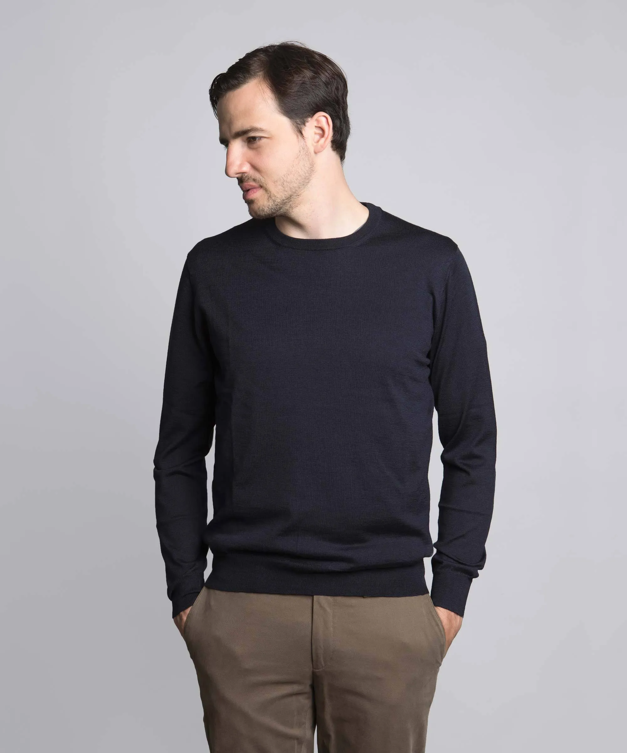 Wool Silk Roundneck Sweater